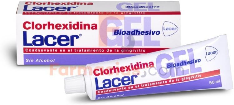 Tubo y caja de gel bioadhesivo Clorhexidina Lacer