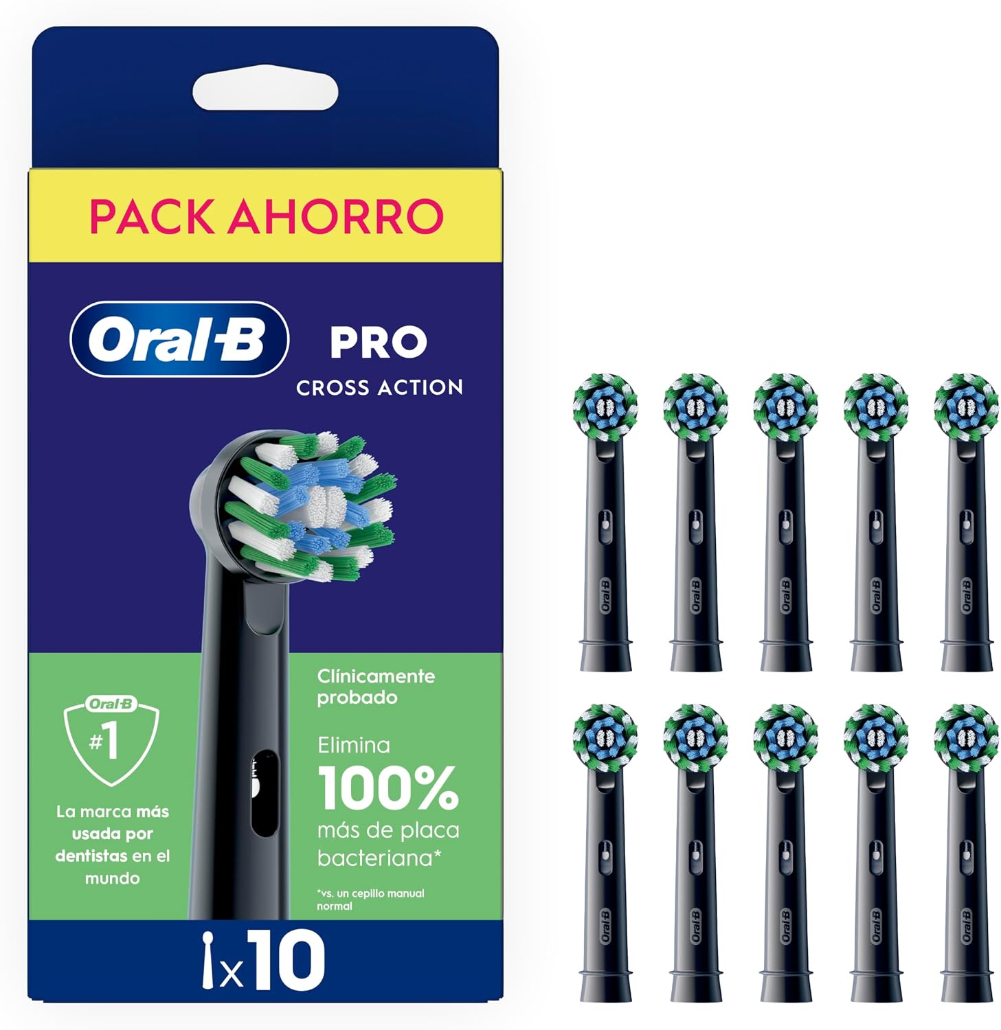 Pack de 10 cabezales de recambio Oral-B Pro CrossAction negros