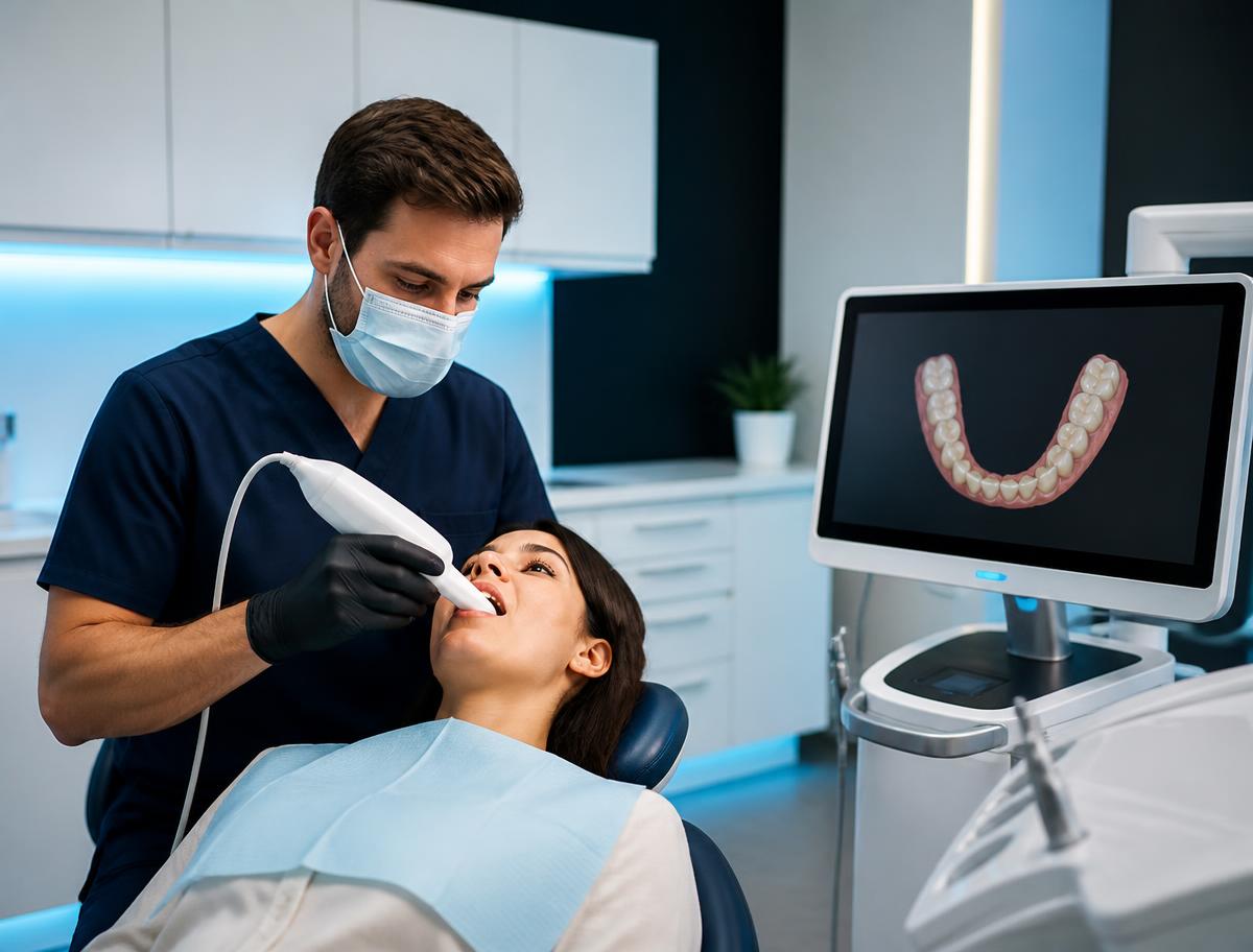 Escaneado intraoral 3D en Élite Dental con la arcada digital en pantalla